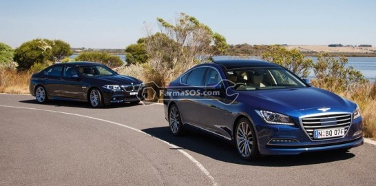 Hyundai Genesis v 5 Series corner static 546x270 مقایسه ی هیوندای جنسیس و BMW سری 5